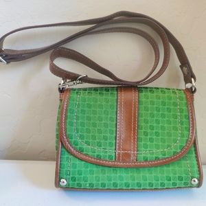 Nine & Co. Mini Crossbody in Green with Faux Leather Strap